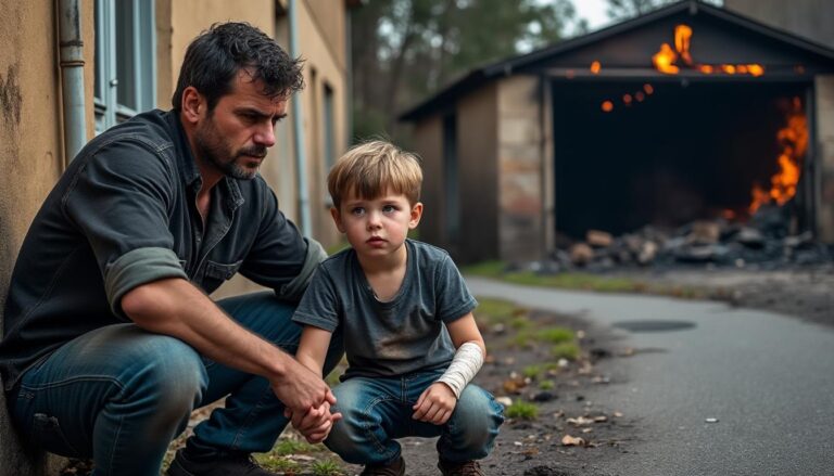 un incendie dévastateur dans un garage en dordogne a conduit à l'hospitalisation d'un père et de son fils. découvrez les détails de cet accident survenu dans la région.