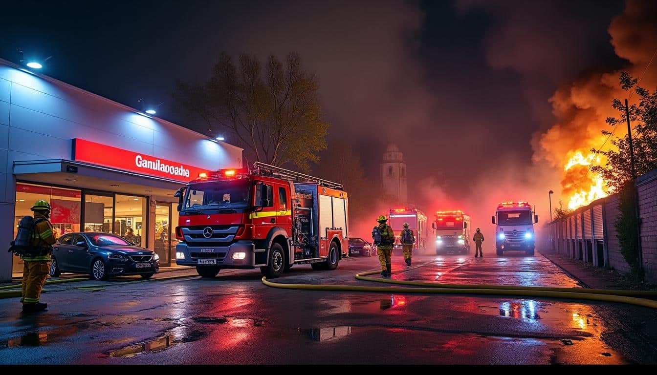 un incendie majeur a éclaté dans une concession automobile du gard, mais un désastre a été évité de justesse grâce à l'intervention rapide des pompiers. découvrez les détails de cet événement spectaculaire.